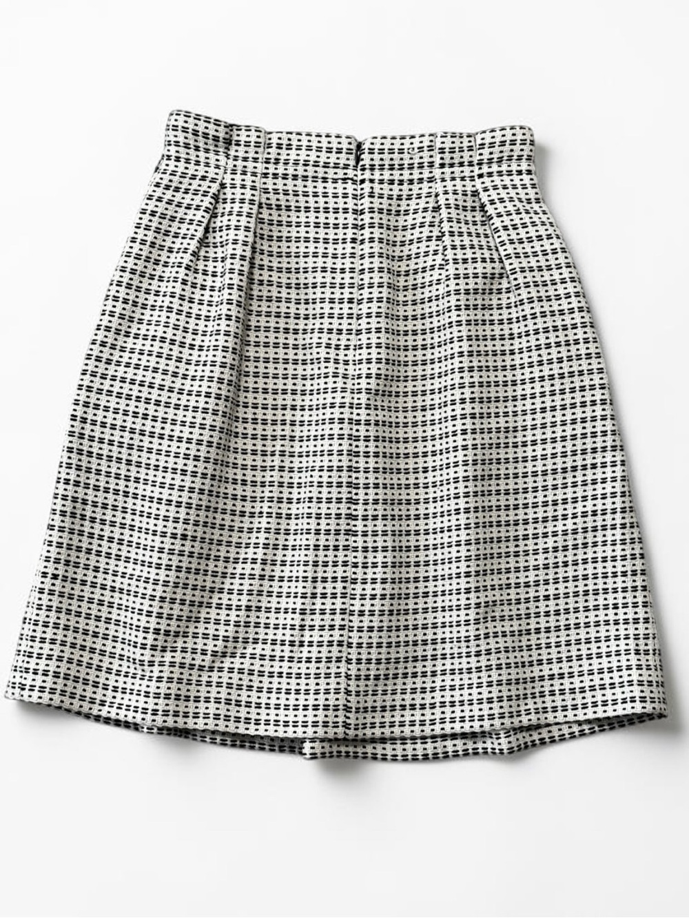 MASSIMO DUTTI Black Cream Patterned A-Line Mini Skirt Paper Bag 4 Work Party